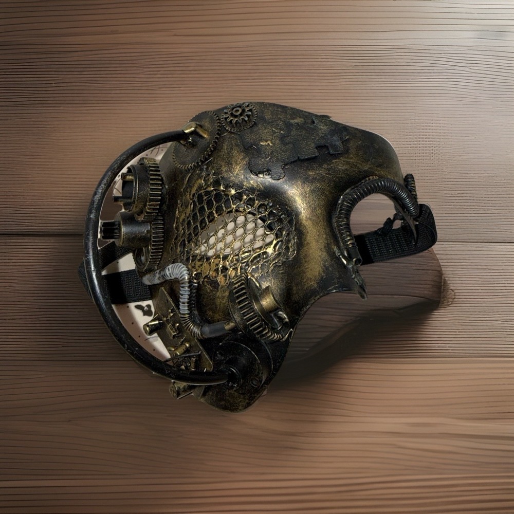Mens Steampunk Phantom Costume Theater Halloween  Masquerade Mask Bronze